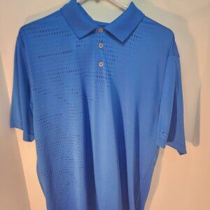 Champion Blue Diamond Pattern Golf Shirt Size L